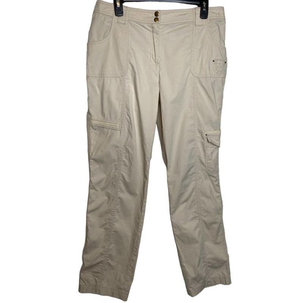 Chico's Cream Midrise Straight Leg Utility Pants Chico's 2 US Medium
